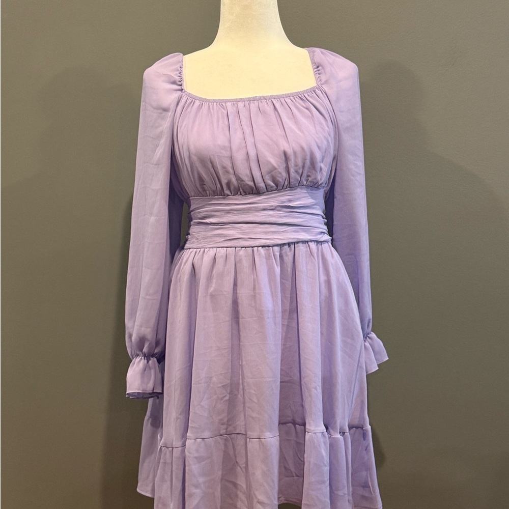 *GENTLY WORN* Exlura Size L Smocked Tie-Back Mini Dress